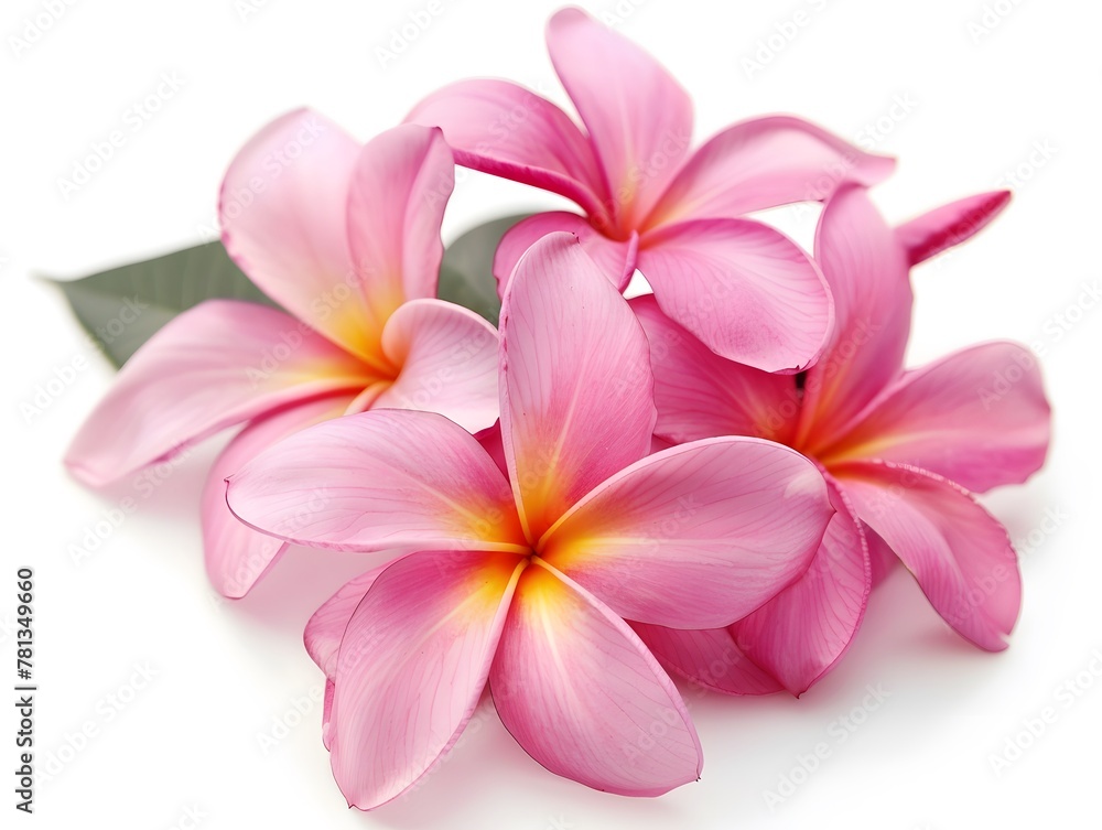 Group of Pink Frangipani isolated on White Group of Pink Frangipani isolated on White