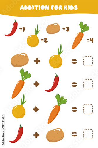 Mathematical educational game for children. Complete the series and fill in the missing numbers. Solve the equation.Educational cards for children.Addition up to 10. © Gordeeva