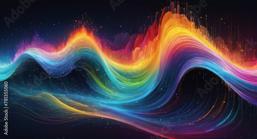Vibrant Spectrum: A Colorful Abstract Wave Artwork