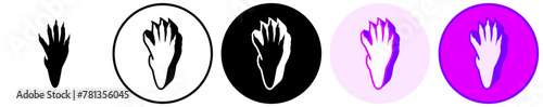 Set trendy mole footprints icon. paw print symbol pictogram vector illustration