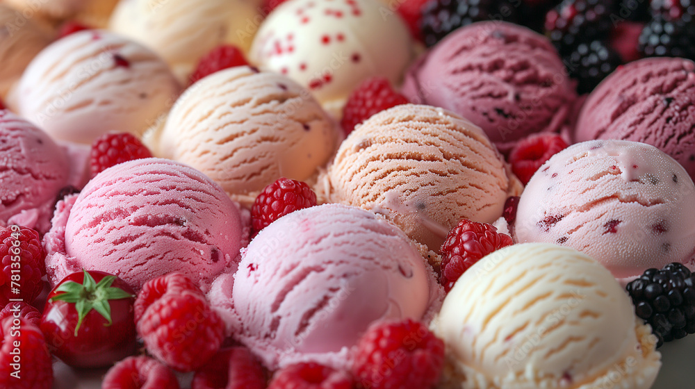 Delicious cups of mixed ice cream on a table. Delicious cups of mixed ice cream on a table.