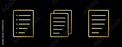 Golden Sheet Icon Vector Illustration