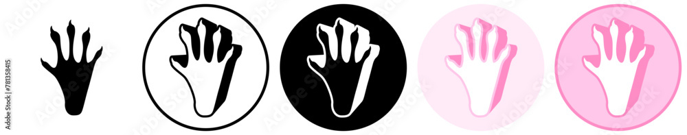 Set trendy mouse footprints icon. paw print symbol pictogram vector illustration Set trendy mouse footprints icon. paw print symbol pictogram vector illustration