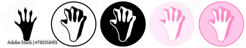 Set trendy mouse footprints icon. paw print symbol pictogram vector illustration