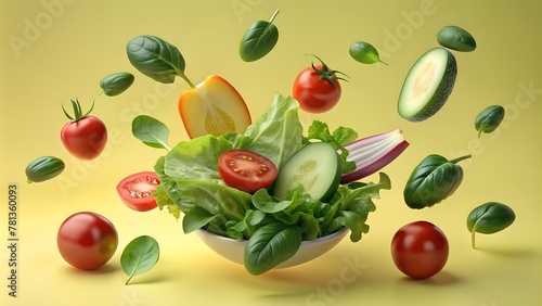 Wallpaper Mural ingredientes aislados ensalada lechuga tomate  Torontodigital.ca