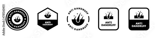 Anti Dandruff. Vector signs for shampoo label.