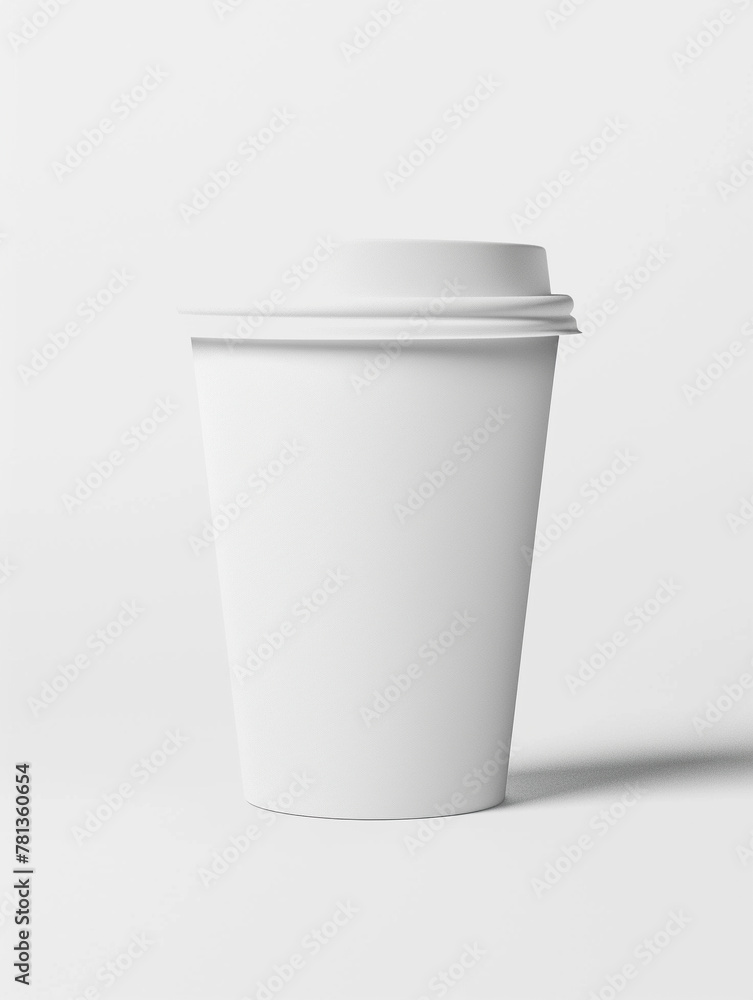 Product photo of white paper coffe cup mockup with plastic lid Product photo of white paper coffe cup mockup with plastic lid