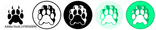 Set trendy meerkat footprints icon. paw print symbol pictogram vector illustration
