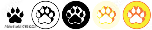 Set trendy lion footprints icon. paw print symbol pictogram vector illustration