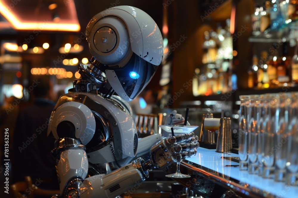 robot bartender Mix and serve drinks with flair and expertise. Entertain customers with your robotic charm. robot bartender Mix and serve drinks with flair and expertise. Entertain customers with your robotic charm.