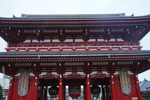 Sensoji or Asakusa Kannon Temple in Asakusa, Tokyo, Japan - 日本 東京 浅草 浅草寺 宝蔵門	