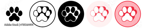Set trendy bobcat footprints icon. paw print symbol pictogram vector illustration photo