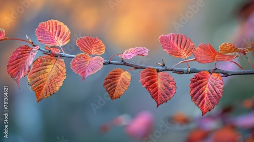 Close-up branch red yellow leaves © 2rogan