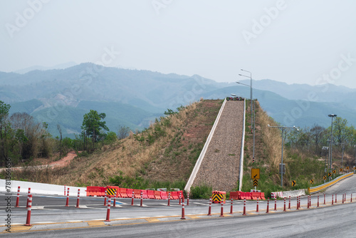 Emergency safety area lane for trucks whose brakes fail on the mountain. © yotrakbutda