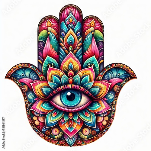 hamsa hand on white
