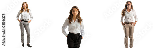 relaxed business woman standing with hands in her pockets