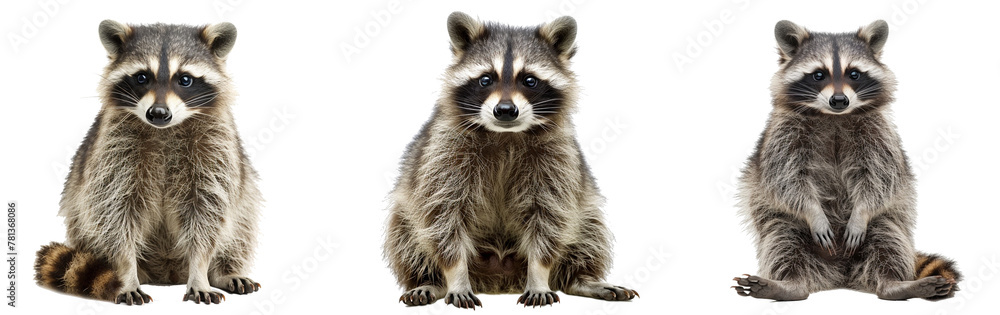 Funny raccoon sitting