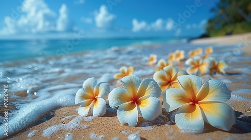 The salty tang of the ocean mingling with the sweet fragrance of tropical blooms. photo