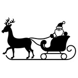 Christmas santa sleigh  reindeer vector illustration
