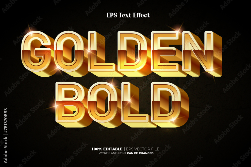 Golden Bold editable text effect logo template Golden Bold editable text effect logo template