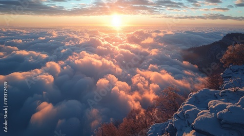 A sea of clouds blanketed the valley below, obscuring the world beneath in a veil of mist and mystery. © Thai