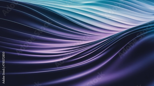 abstract digital art piece featuring a smooth wave pattern in shades of deep blue and purple, gradually transitioning into lighter hues of blue and white.  background layout or a digital wallpaper.