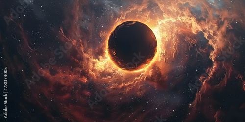 Captivating Cosmic Abyss The Dramatic Event Horizon of a Supermassive Black Hole in the Vastness of the Universe