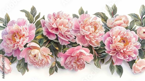 Romantic Blossoms Lush Pink Peonies Array