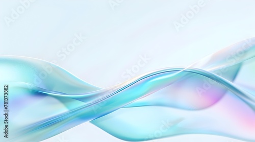 Ethereal Aqua Waves:Mesmerizing Digital Abstraction with Shimmering Iridescence