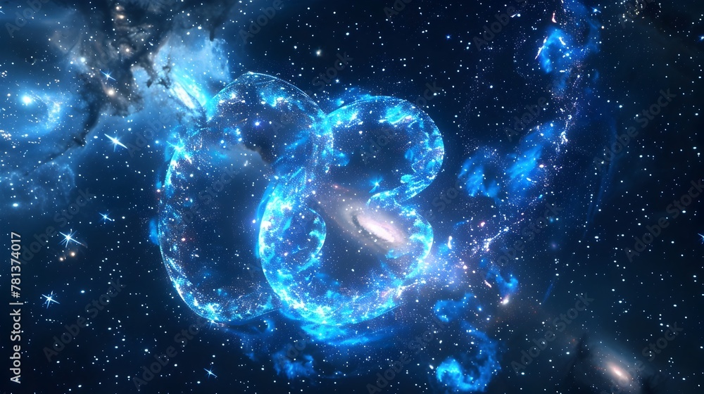 Swirling Galactic Digits Illuminating the Boundless Cosmos