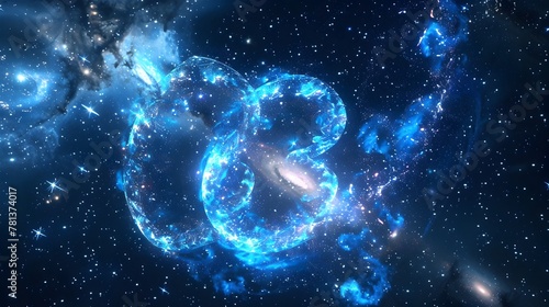 Swirling Galactic Digits Illuminating the Boundless Cosmos