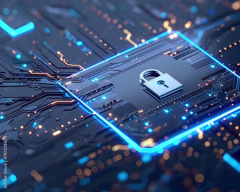 Cybersecurity essentials, private keys with digital locks, pulsating ...