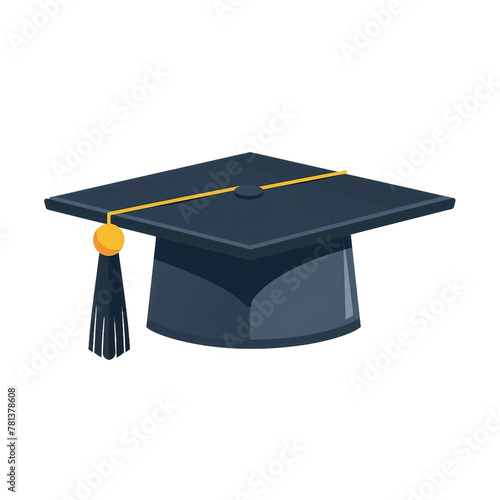 Graduation cap on transparent background. AI generate illustration photo