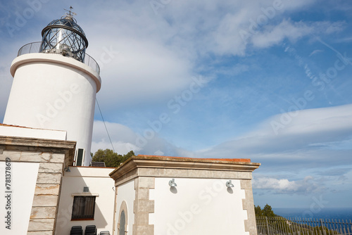 St. Sebastian lighthouse in Llafranc. Costa Brava. Girona, Catalunya. Spain photo