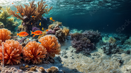 Esplorando il Mare- Vita nel Rifugio Corallino, Riflessi del Sole e Acque Cristalline photo