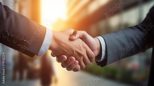 Businessman handshake for teamwork of business merger and acquisition, business agreement