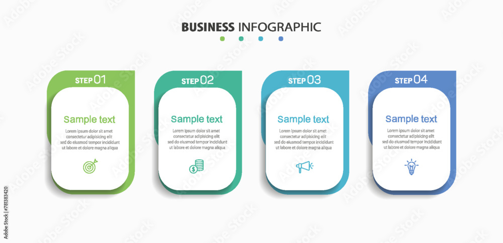 Business infographic design template with 4 options, steps or processes Business infographic design template with 4 options, steps or processes