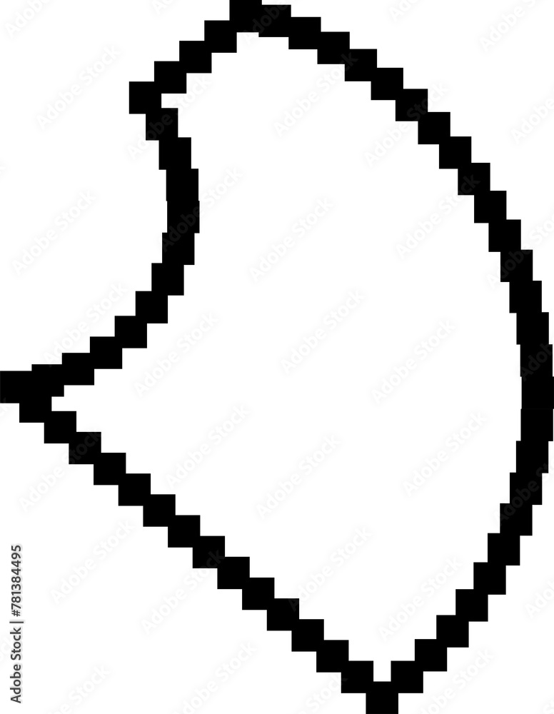 Square shape pixel icon 80s style