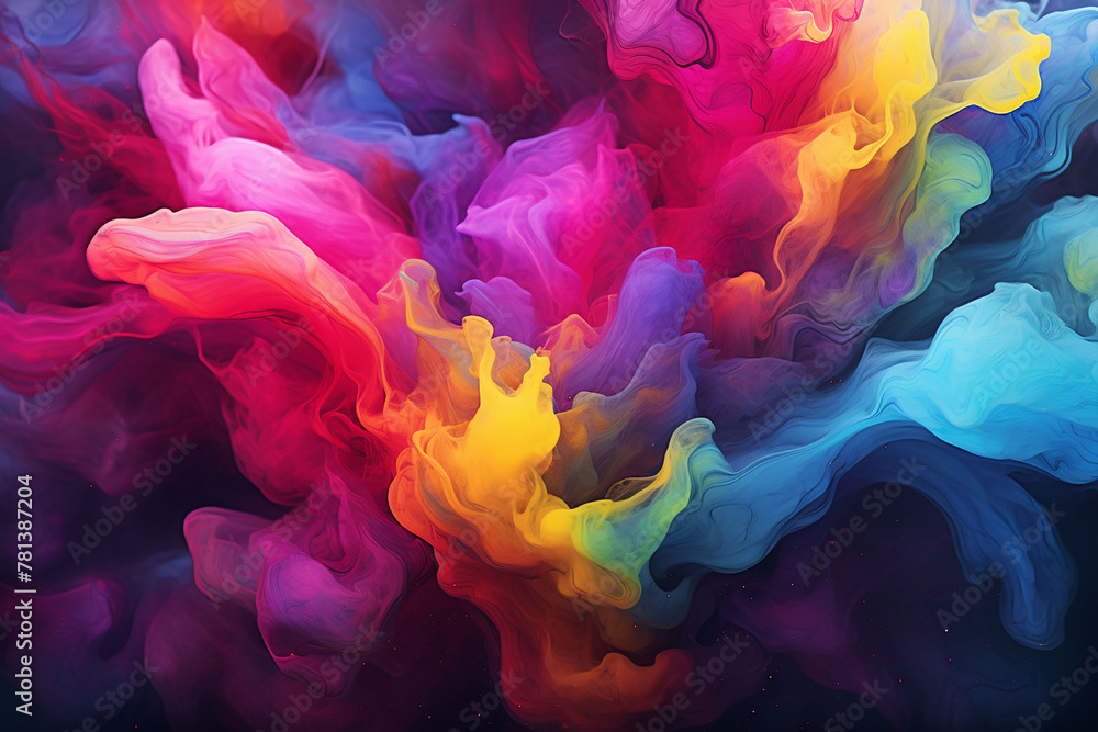 Obraz premium Colorful rainbow holi paint color powder explosion background. generated by AI