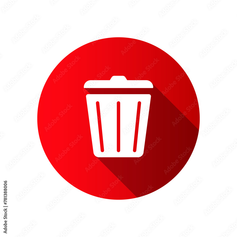 Garbage or trash delete icon in flat style. Vector illustration isolated on white background Garbage or trash delete icon in flat style. Vector illustration isolated on white background