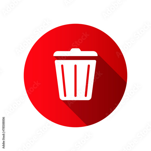 Garbage or trash delete icon in flat style. Vector illustration isolated on white background