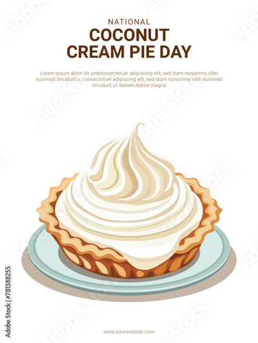 National Coconut Cream Pie Day background.
