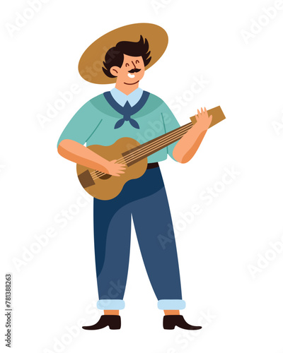 festa junina man with guitar