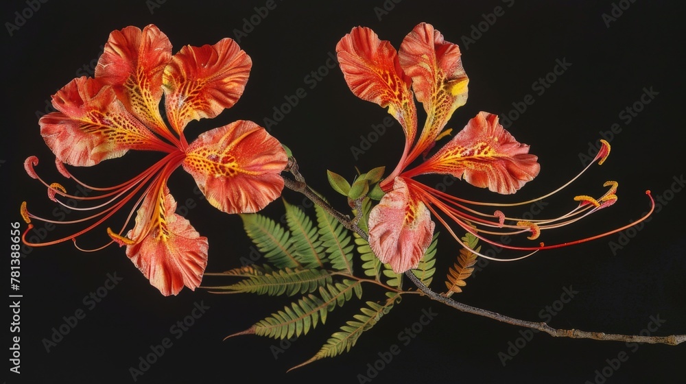 custom made wallpaper toronto digitalPainting of a flower on black