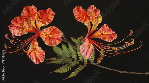 Wallpaper Mural Painting of a flower on black Torontodigital.ca