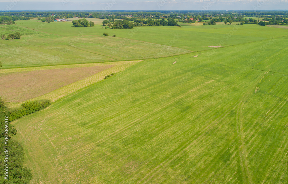 Obraz premium Drohnen Luftaufnahme von diverse Landwirtschaftliche Agrar Felder in Schleswig Holstein Deutschland