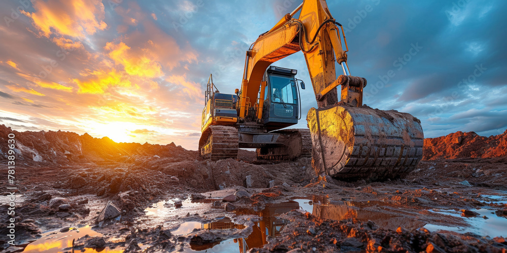 In the industrial landscape, heavy machinery like bulldozers and backhoes reshape the earth tirelessly. In the industrial landscape, heavy machinery like bulldozers and backhoes reshape the earth tirelessly.
