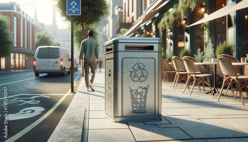 （イラスト）循環型社会のイメージ画像, 街角のリサイクルボックス
 photo