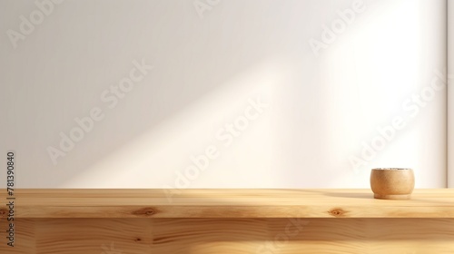 Wooden product stand on white background,