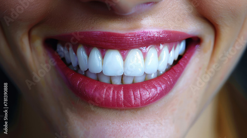 Close Up of a Womans Mouth With White Teeth